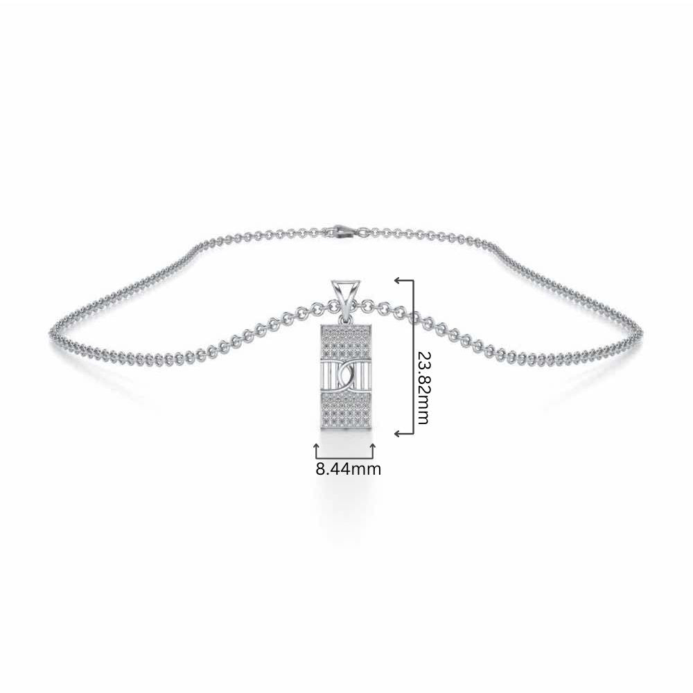 Hanka Silver Pendant - White Gold - Image 4