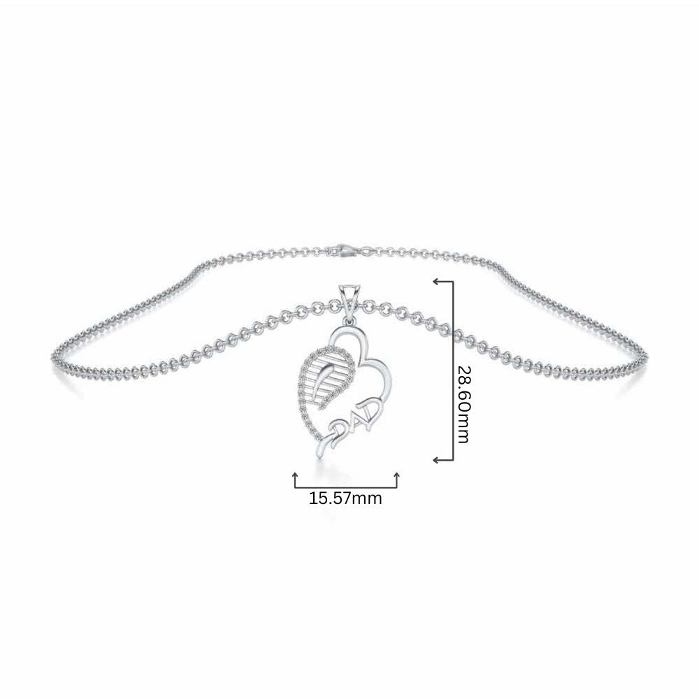 Dad's World Silver Pendant - White Gold - Image 4