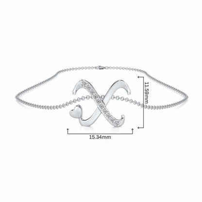 Lovely X Silver Pendant - White Gold - Image 4