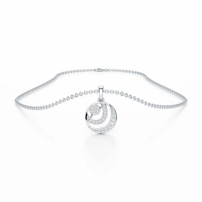 Silver Ripples Silver Pendant - White Gold - Image 3