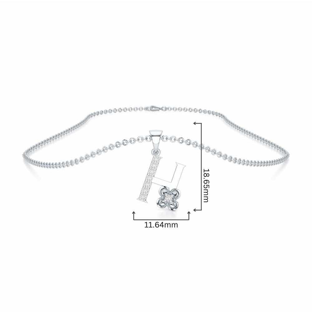 H-Glint Silver Pendant - White Gold - Image 4
