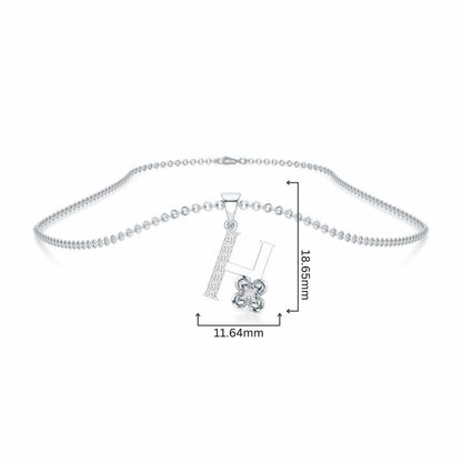 H-Glint Silver Pendant - White Gold - Image 4