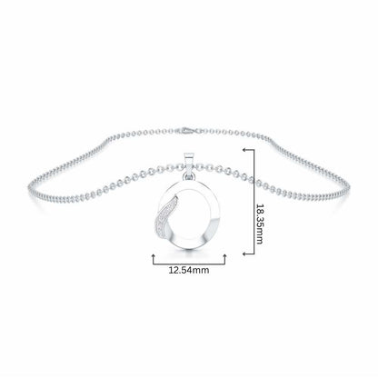 O-Spark Silver Pendant - White Gold - Image 4