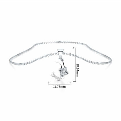 J-Glint Silver Pendant - White Gold - Image 4