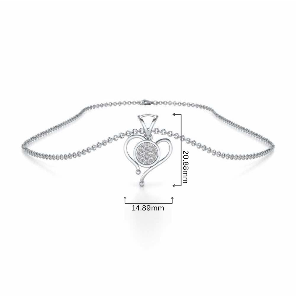 Sabik Silver Pendant - White Gold - Image 4