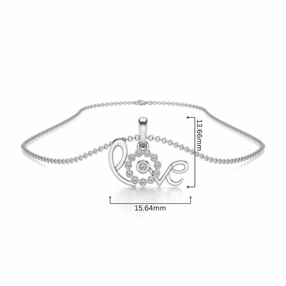 Etnernal Love Silver Pendant - White Gold - Image 4