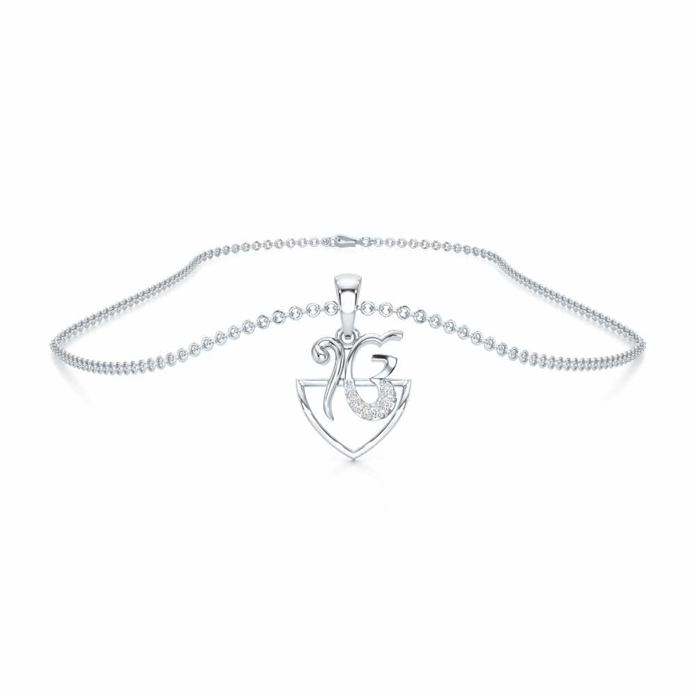 Onkar Aura Silver Pendant - White Gold - Image 3