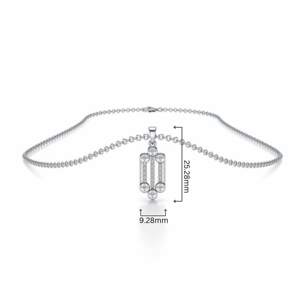 Izna Silver Pendant - White Gold - Image 4