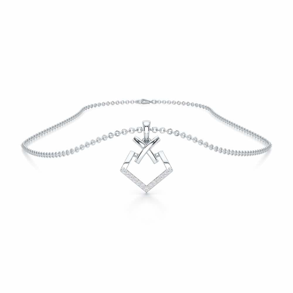 Cross Glow Silver Pendant - White Gold - Image 3