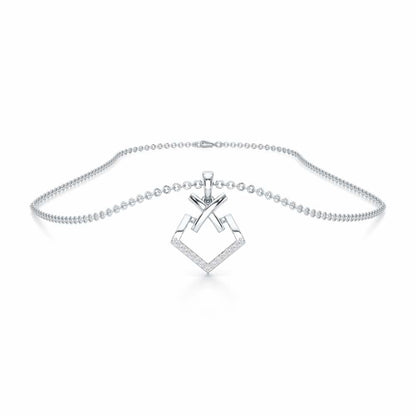 Cross Glow Silver Pendant - White Gold - Image 3