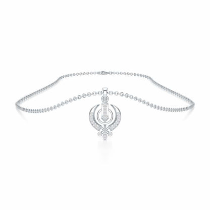 Khalsa Faith Silver Pendant - White Gold - Image 3
