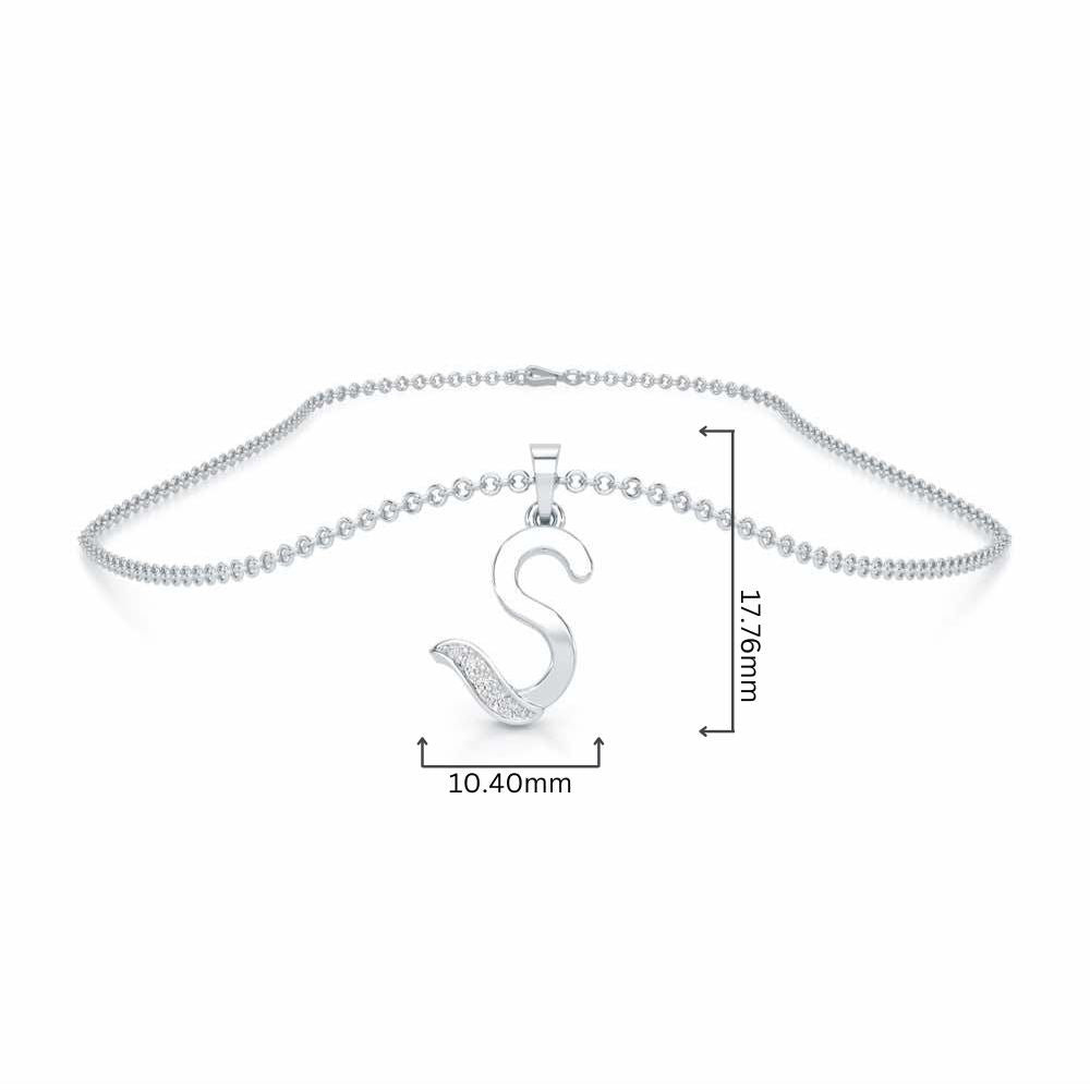 S-Spark Silver Pendant - White Gold - Image 4