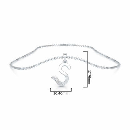 S-Spark Silver Pendant - White Gold - Image 4