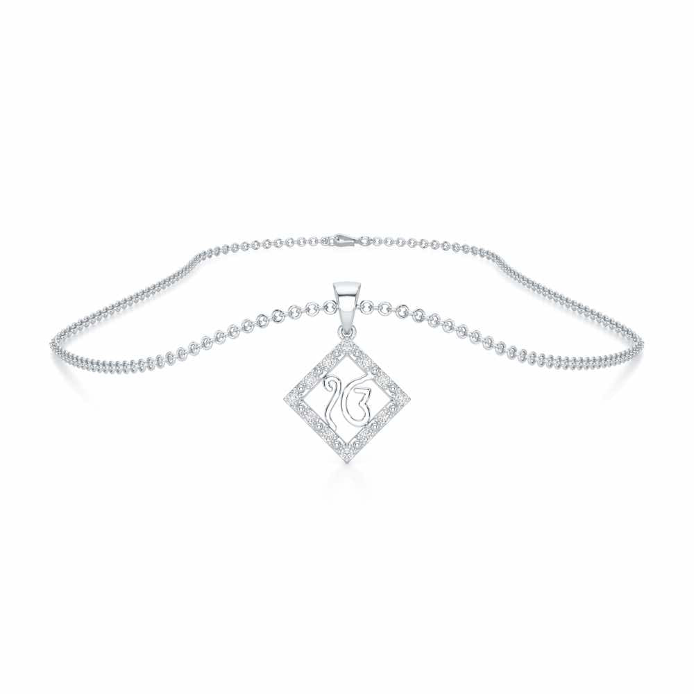 Divine Onkar Silver Pendant - White Gold - Image 3