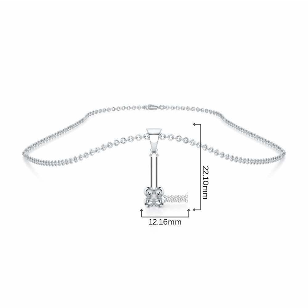 L-Glint Silver Pendant - White Gold - Image 4