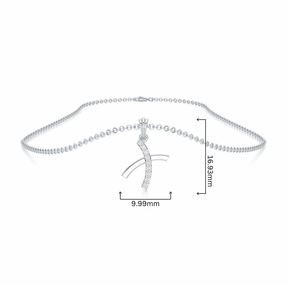 X-Luke Silver Pendant - White Gold - Image 4