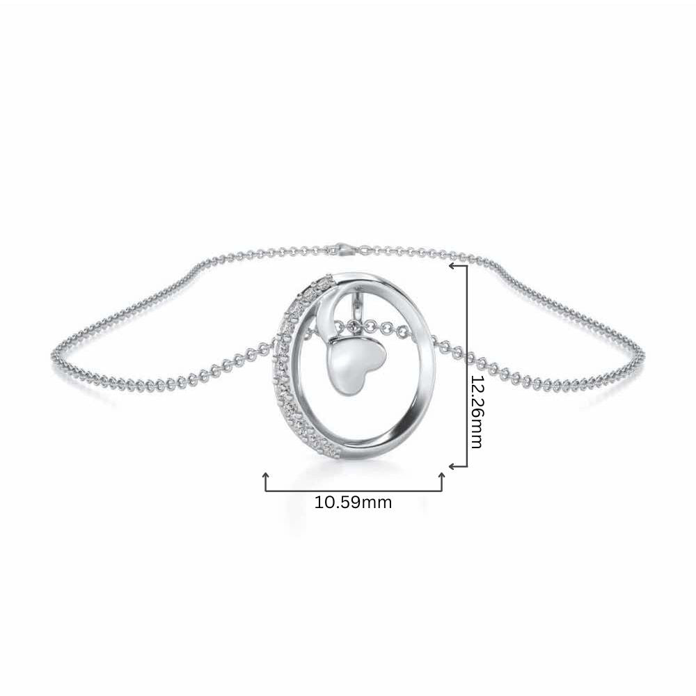Lovely O Silver Pendant - White Gold - Image 4