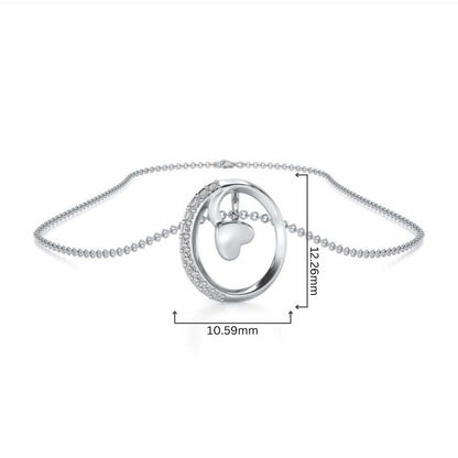 Lovely O Silver Pendant - White Gold - Image 4