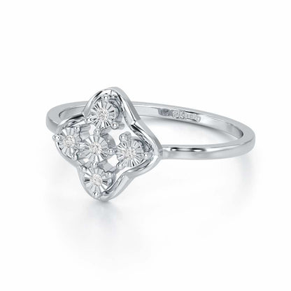 Glowy Terrain Silver Ring - White Gold - Image 3