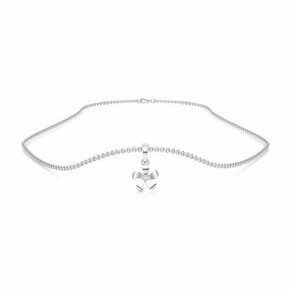 Blossom Bliss Silver Pendant - White Gold - Image 3