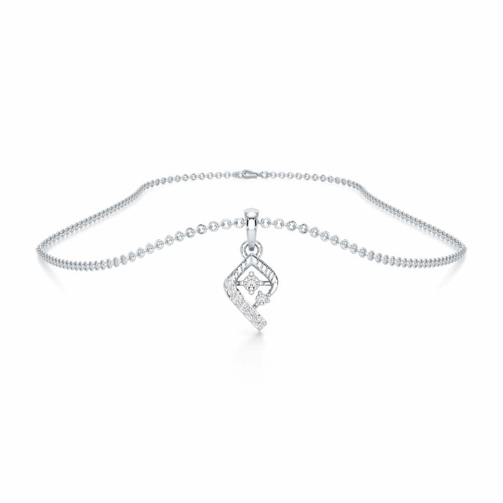 Celestial Glow Silver Pendant - White Gold - Image 3