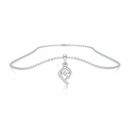Celestial Glow Silver Pendant - White Gold - Image 3