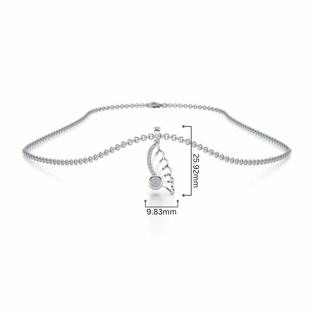Pollux Silver Pendant - White Gold - Image 4