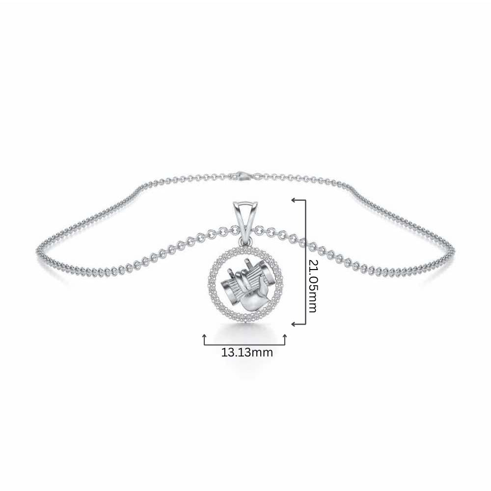 Care Silver Pendant - White Gold - Image 4