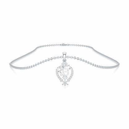 Onkar Supreme Silver Pendant - White Gold - Image 3