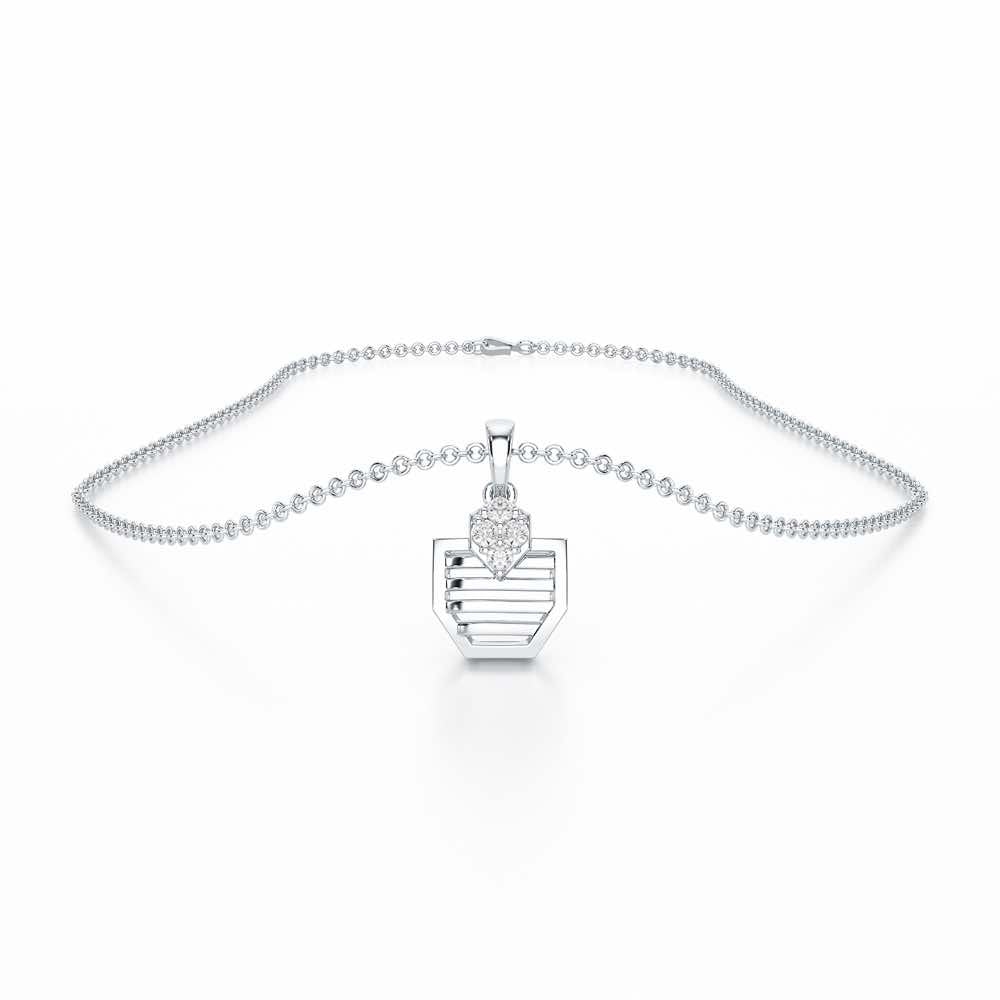 Twilight Whisper Silver Pendant - White Gold - Image 3