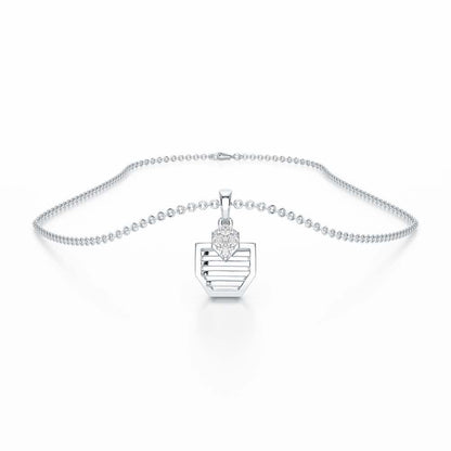 Twilight Whisper Silver Pendant - White Gold - Image 3