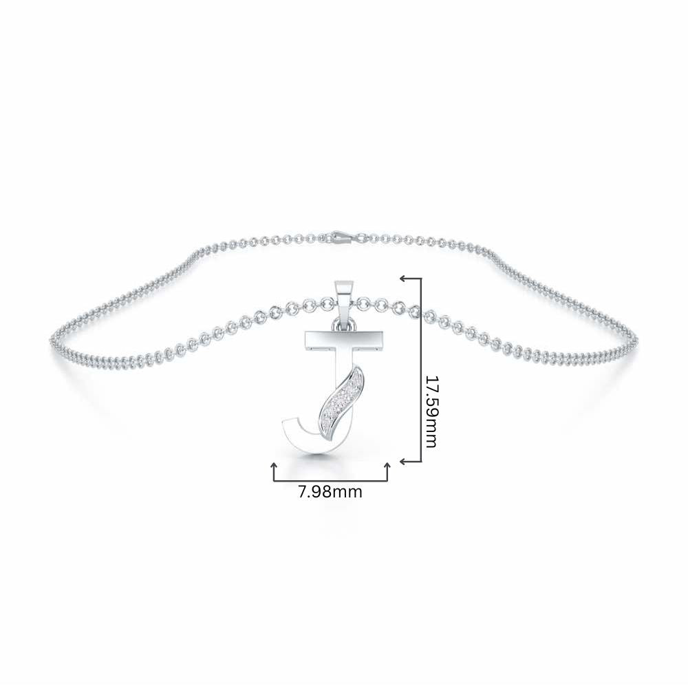 J-Spark Silver Pendant - White Gold - Image 4
