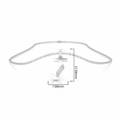 J-Spark Silver Pendant - White Gold - Image 4