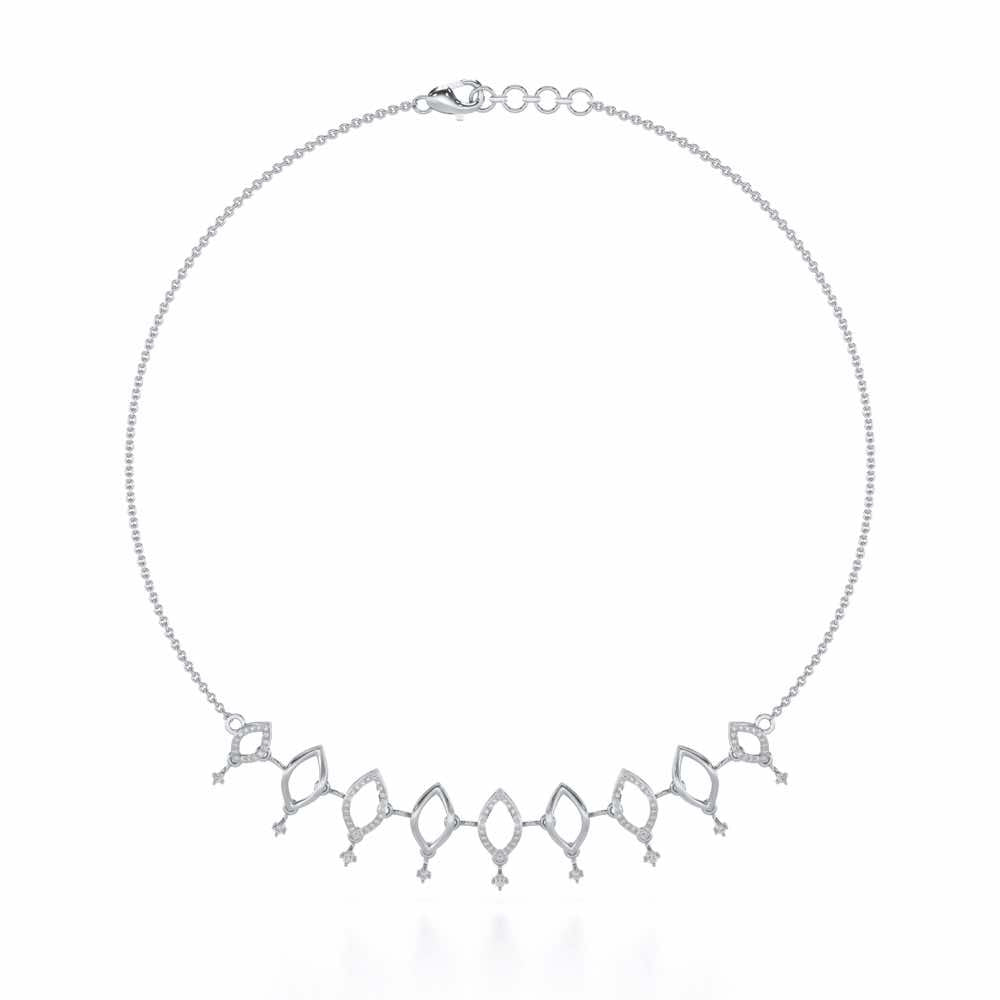 Ocean Serenity Silver Necklace - White Gold - Image 3
