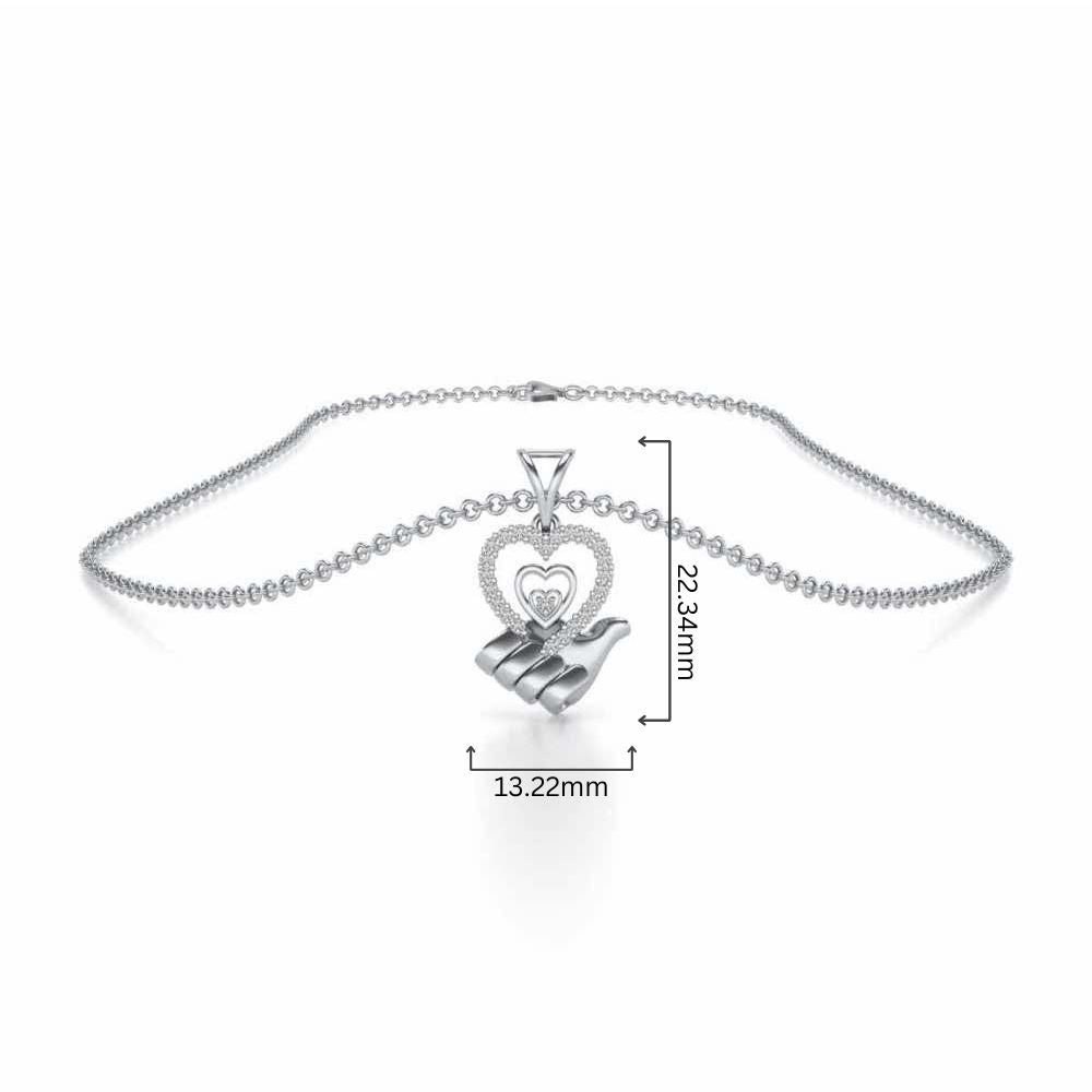 Hold Me Silver Pendant - White Gold - Image 4