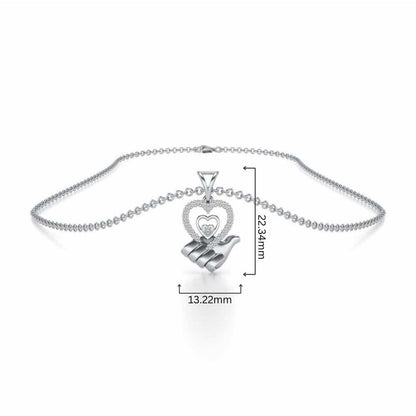 Hold Me Silver Pendant - White Gold - Image 4