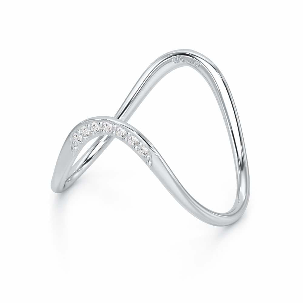 Magic Wave Silver Ring - White Gold - Image 3
