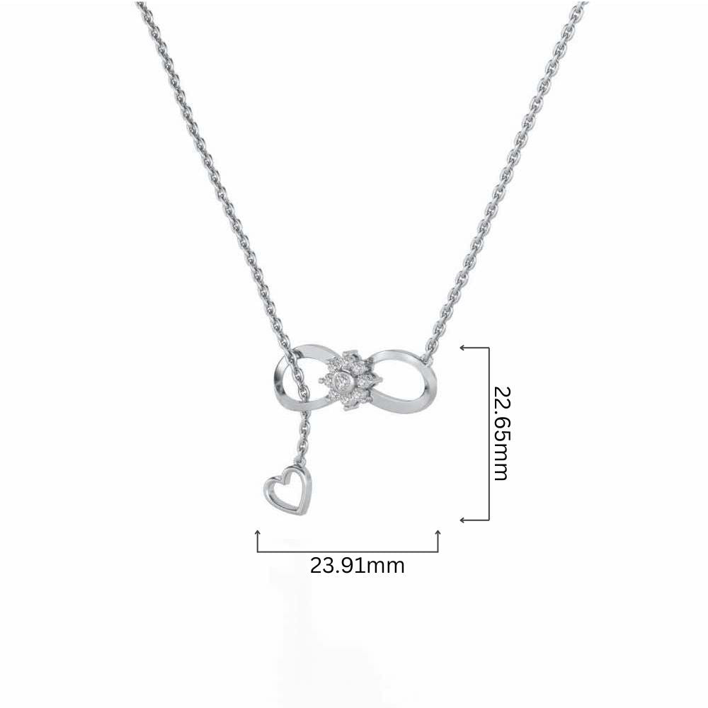 Infinity Bloom Silver Pendant - White Gold - Image 4