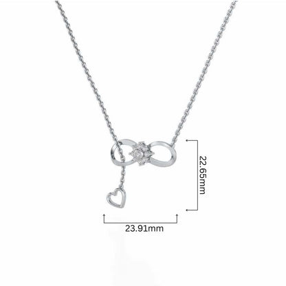 Infinity Bloom Silver Pendant - White Gold - Image 4