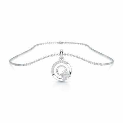 Celestial Heart Silver Pendant - White Gold - Image 3