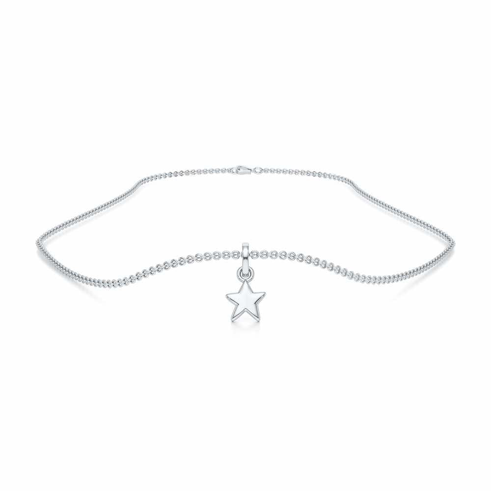 Mini Star Gold Pendant - White Gold - Image 3