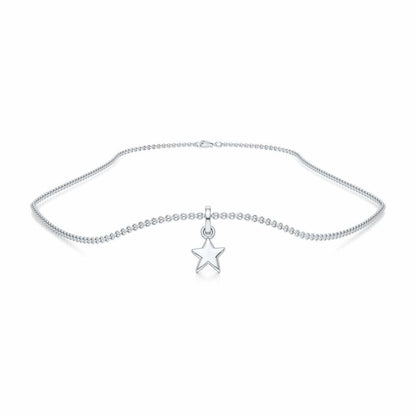 Mini Star Gold Pendant - White Gold - Image 3