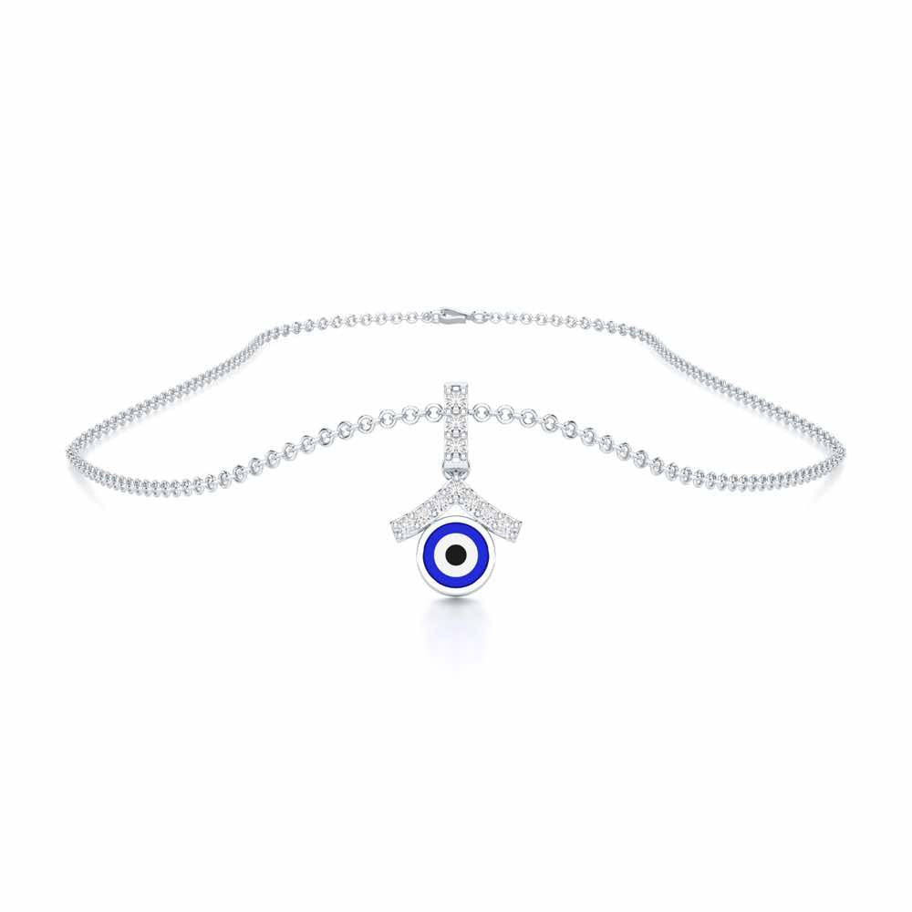 Eternal Shield Silver Pendant - White Gold - Image 3