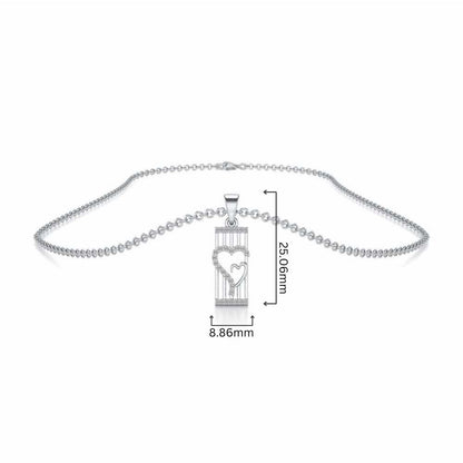 Interloacked Heart Silver Pendant - White Gold - Image 4