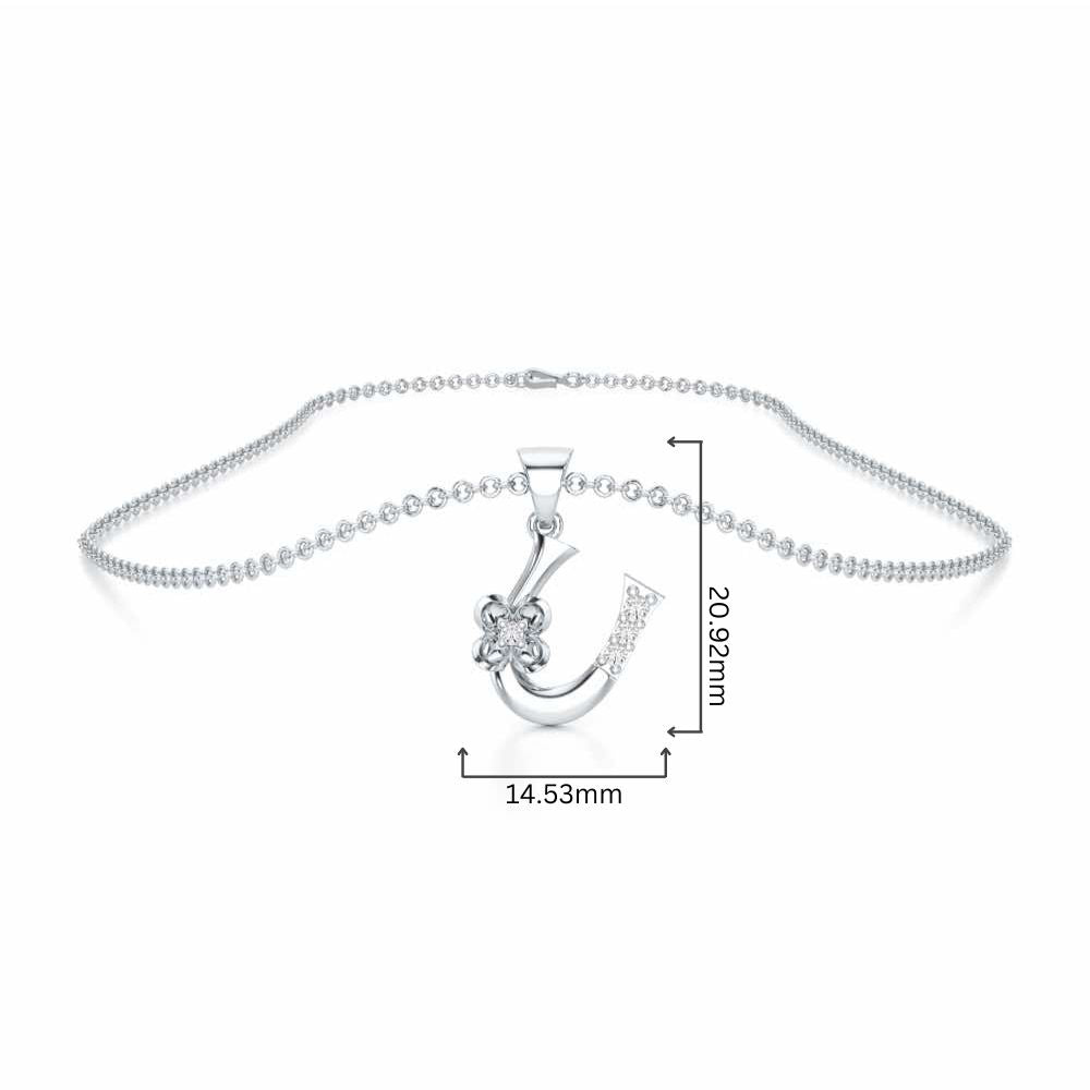 U-Glint Silver Pendant - White Gold - Image 4