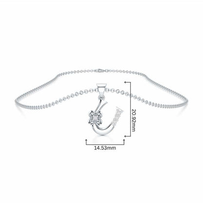 U-Glint Silver Pendant - White Gold - Image 4