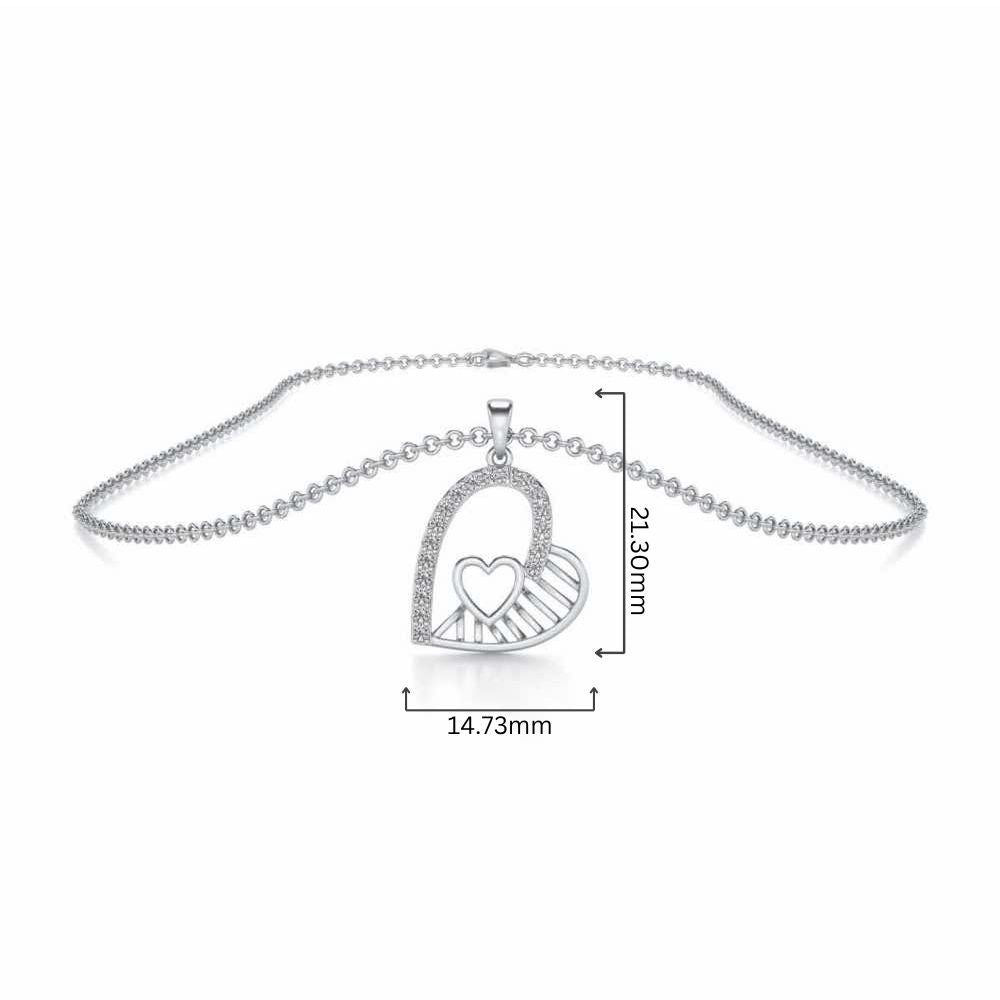 Tilt My Heart Silver Pendant - White Gold - Image 4