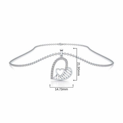 Tilt My Heart Silver Pendant - White Gold - Image 4