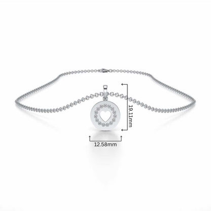 Surround Heart Silver Pendant - White Gold - Image 4