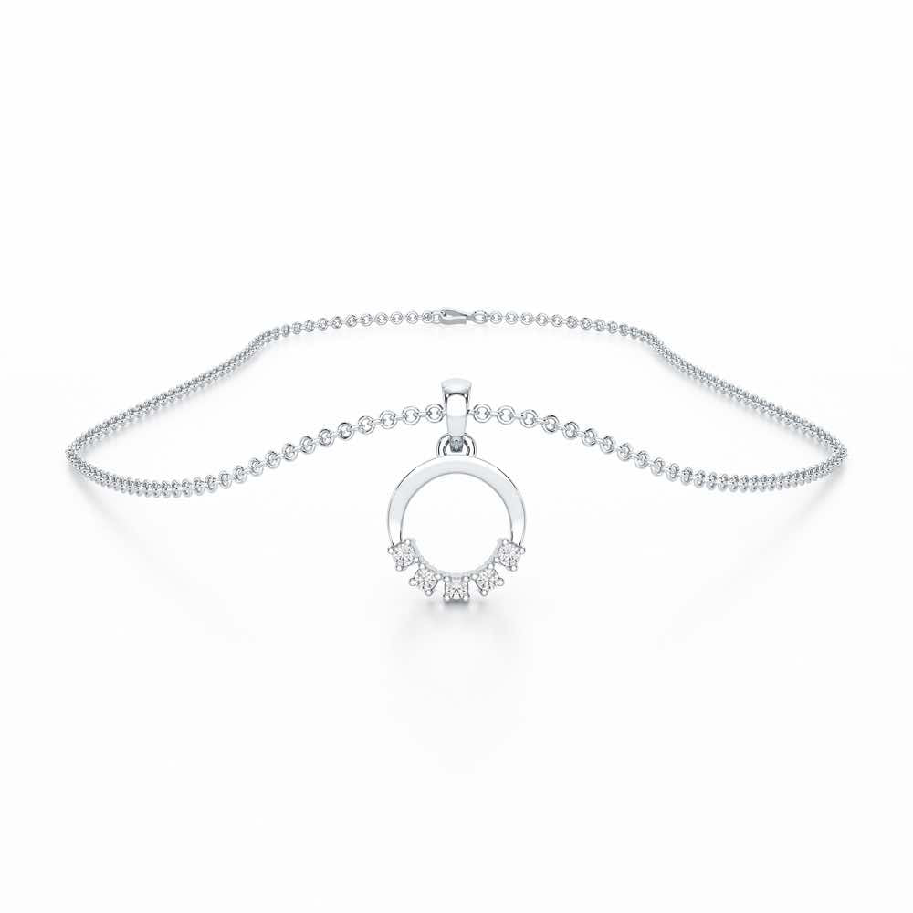 Aura Elegance Silver Pendant - White Gold - Image 3